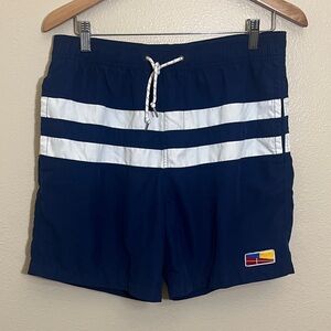 Five Four Dark Blue White Beach Swim Trunks